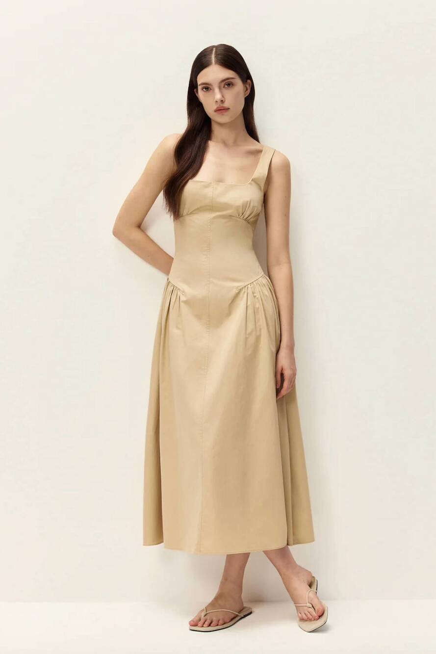 NEW ELODIE calista dress in camel - Picture 2 of 4